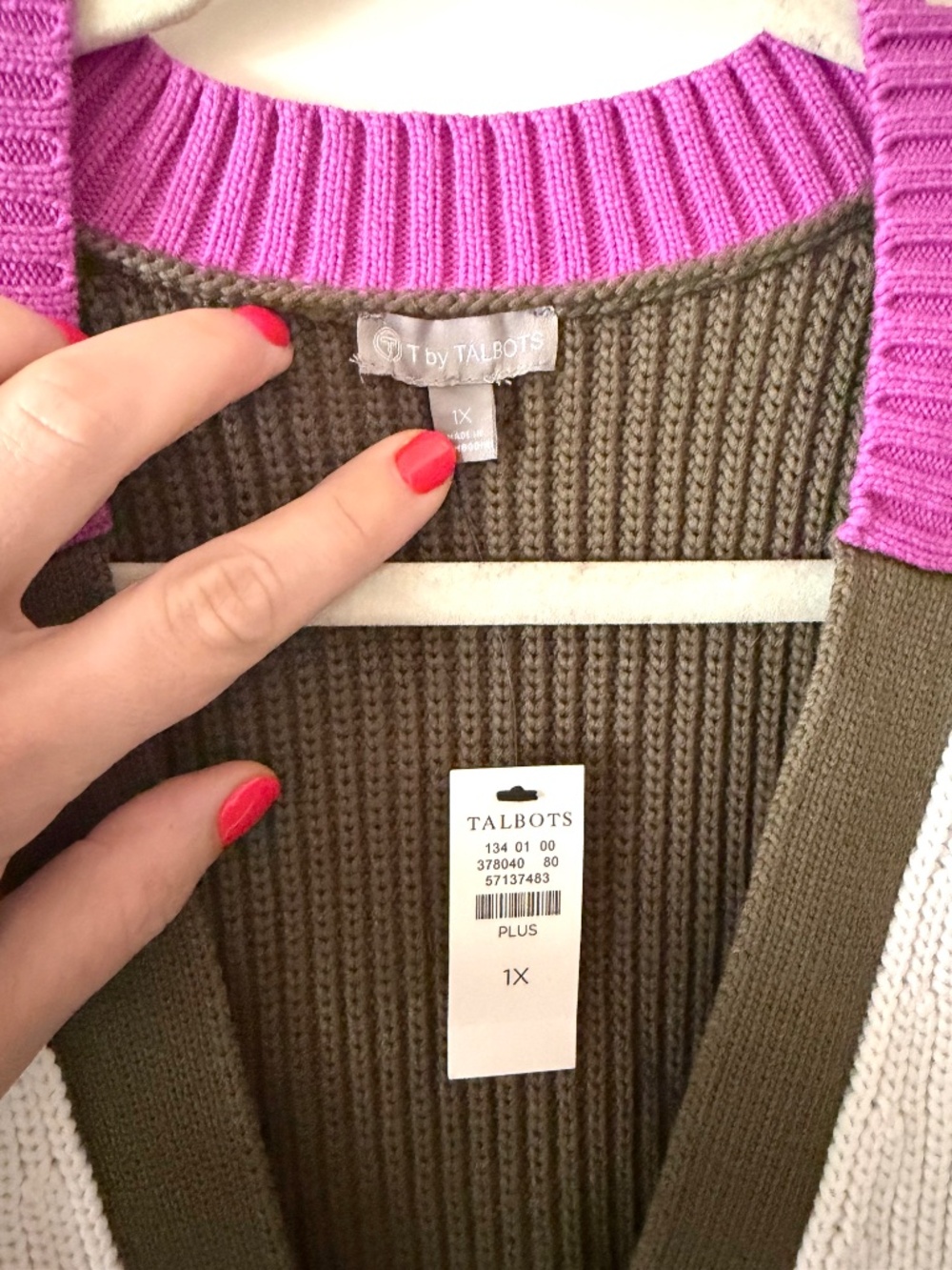 Talbots Colorblock Cardiagan NWT - Picture 5 of 8